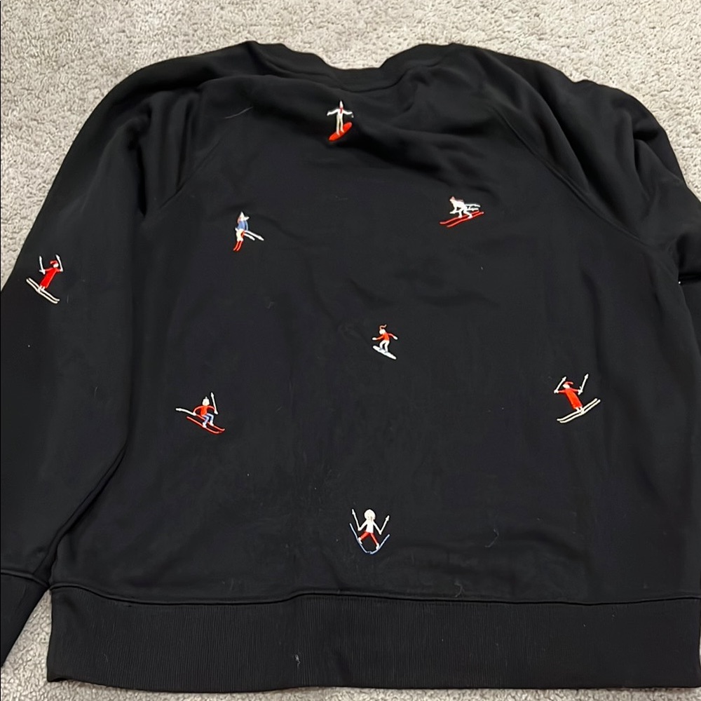 Lou & Grey Black Sweater with Skiers - Picture 4 of 4